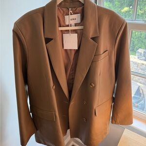 Pistola Vegan Leather light brown blazer - NWT!!
